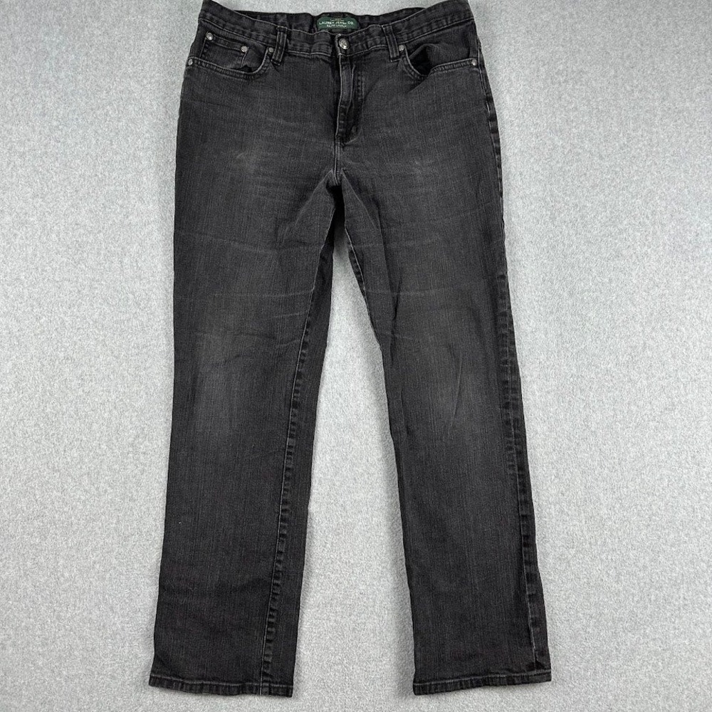 LRL Lauren Jeans Womens Size 14 Ralph Lauren Classic‎ Straight Jeans Black
